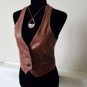 Vintage Lather Vest,  Abercrombie & Fitch